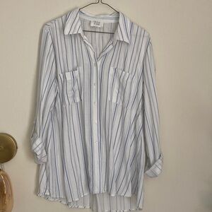 Olive & Oak Blue Striped Button Down shirt